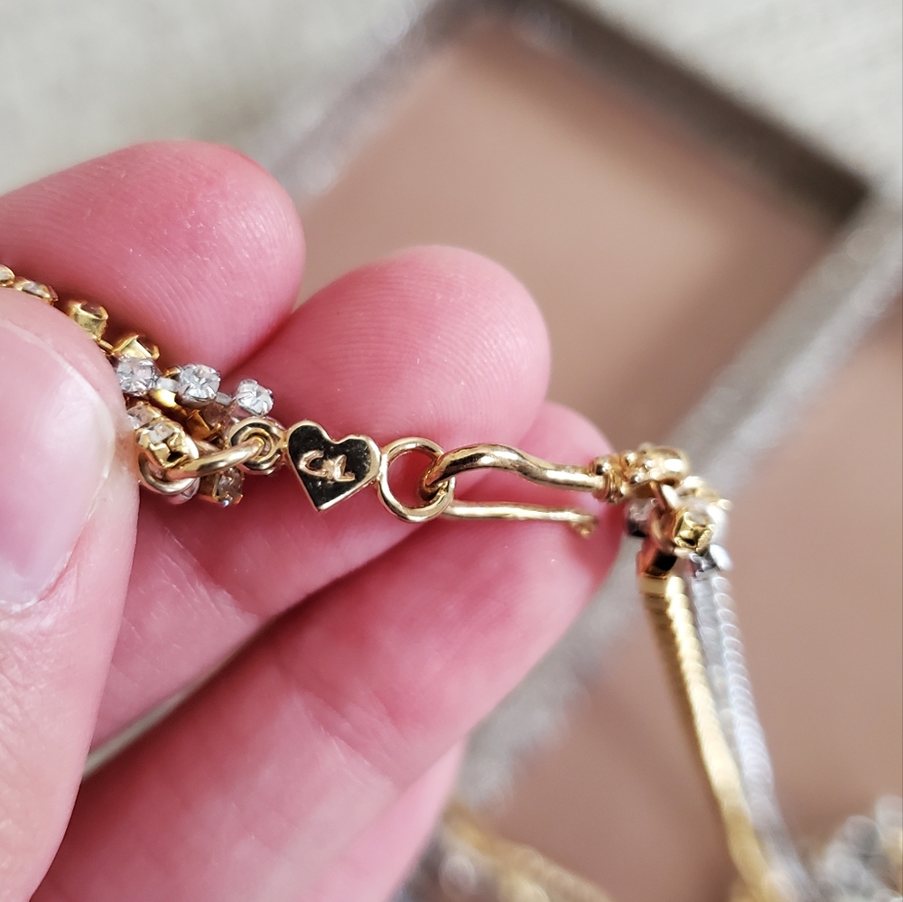 Chan Luu Gold Plated Sterling Silver Crystal Multi Strand Necklace - Picture 6 of 7
